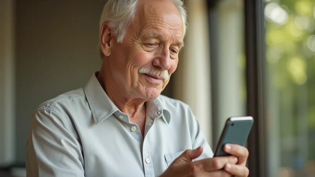 Přední pohled na smartphone s čitelnými ikonami a velkým textem, moderní displej, jasné znaky