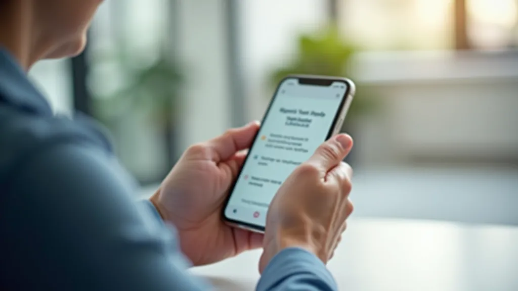 Blízký záběr na ruce seniora držícího chytrý telefon se školícím obsahem