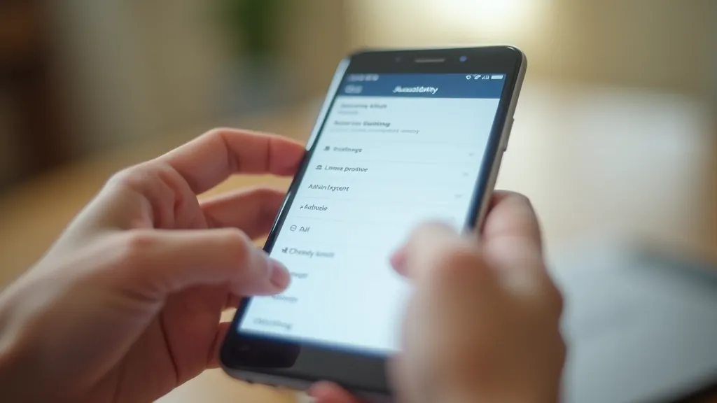 Detailní pohled na Android menu s nastavením zobrazení a velikostí písma, jasné menu s možnostmi